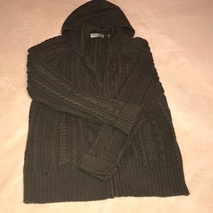 Olive green knit jacket/sweater